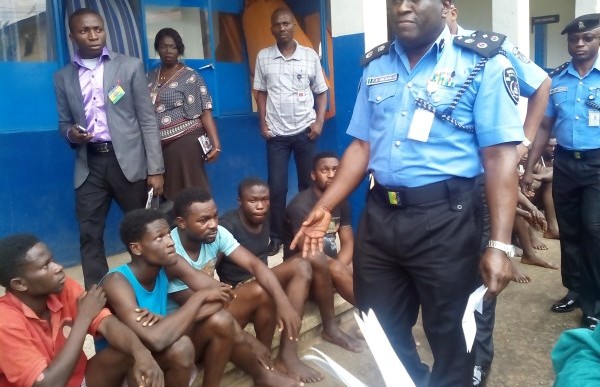 Image result for Police parade 60 robbery suspects in Rivers
