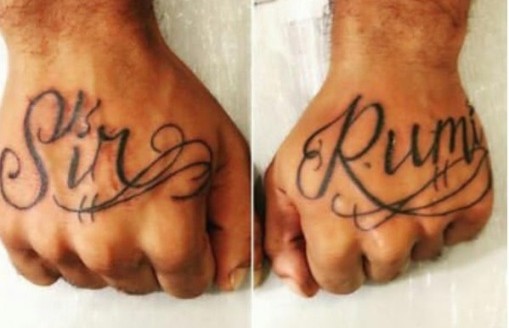 Fan tattooed hands for Beyonce twins