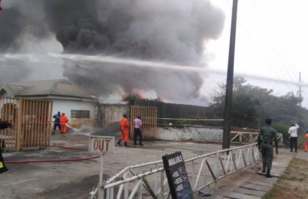 Fire raze petrol station in Warri