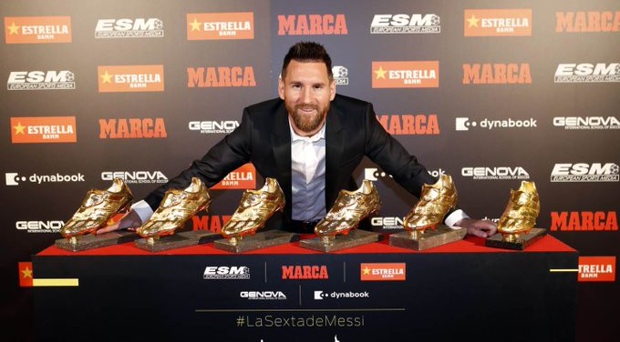 Messi wins sixth golden shoe in European leagues