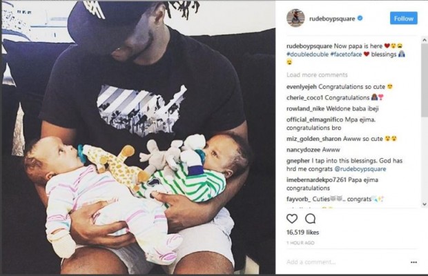 Paul Okoye shares first photo with his twins