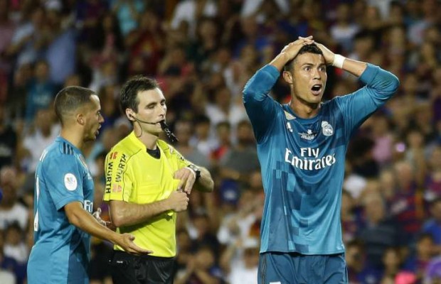 Ronaldo sent off as Madrid edge Barca in Spanish Super cup 1st leg