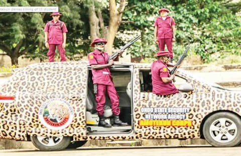 Amotekun Seizes Sacks of Charms, Weapons from Suspected Kidnappers