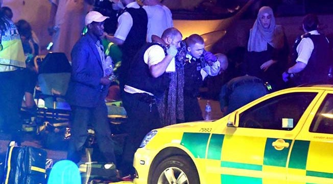 Van crashes into pedestrians near London mosque