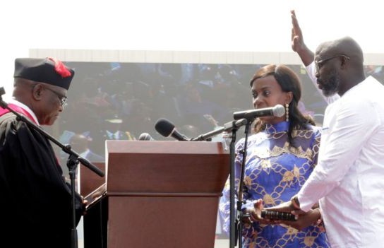 African legends witness Weah's swearing-in