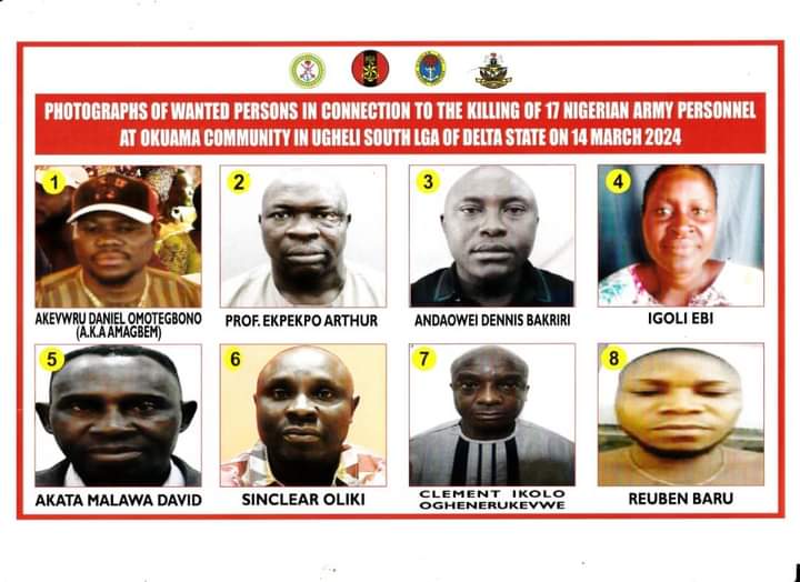 Military declares Delta Monarch, seven others wanted