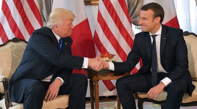 Trump visits France new leader, Macron