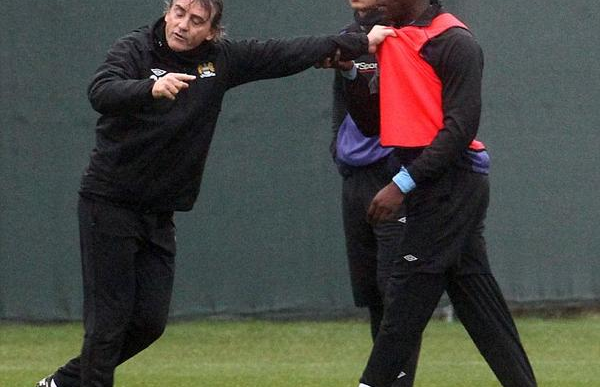 Mario Baloteli Training Ground Bustup With Mancini