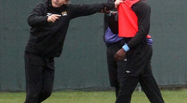 Mario Baloteli Training Ground Bustup With Mancini