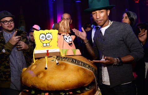 Pharrell Throws Spongebob-Themed 41st Birthday Party