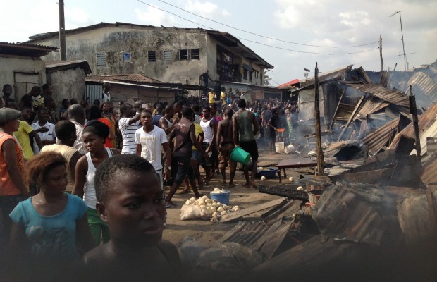 Fire razes block of shops in Delta community