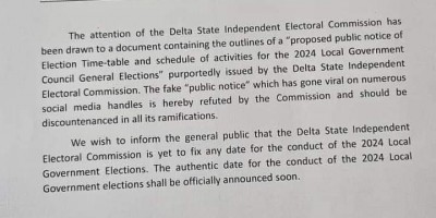 DSIEC refutes fake electoral timetable