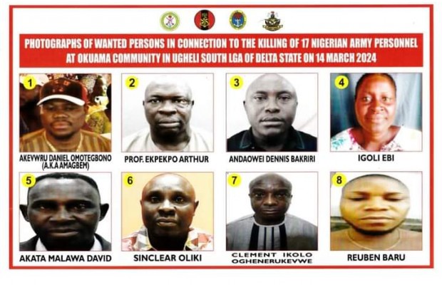 Military declares Delta Monarch, seven others wanted