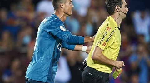 Ronaldo facing ban of up to 12 matches for pushing ref