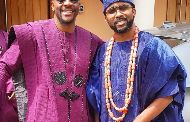 #BAAD2017: Banky W reacts to Ebuka's agbada outfit