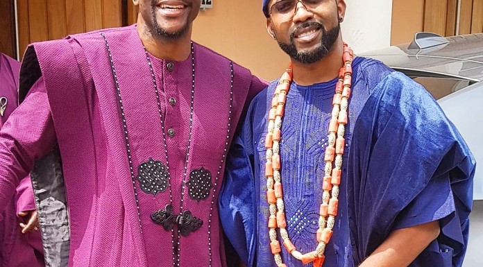 #BAAD2017: Banky W reacts to Ebuka's agbada outfit