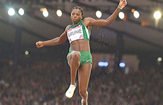 Brume, Okagbare begin medal chase in long jump