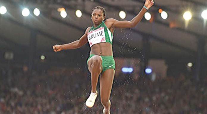 Brume, Okagbare begin medal chase in long jump