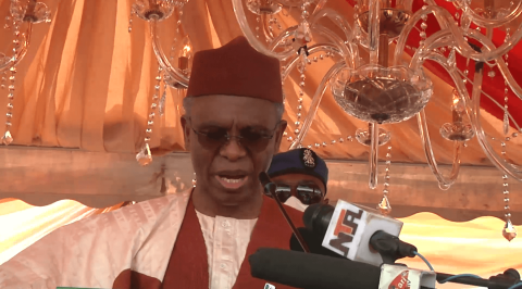 Elrufai Present Staff of Office to New Emir of Zazzau