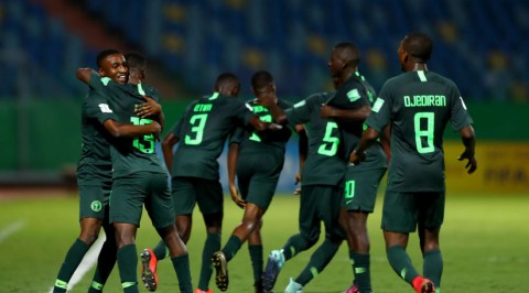 President Buhari celebrates Eaglets' victory