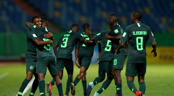 President Buhari celebrates Eaglets' victory