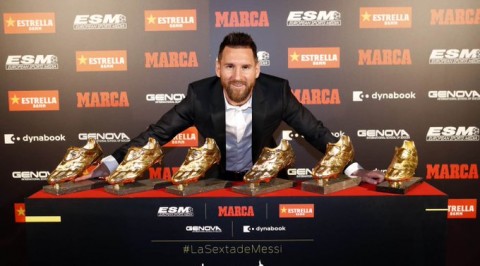 Messi wins sixth golden shoe in European leagues