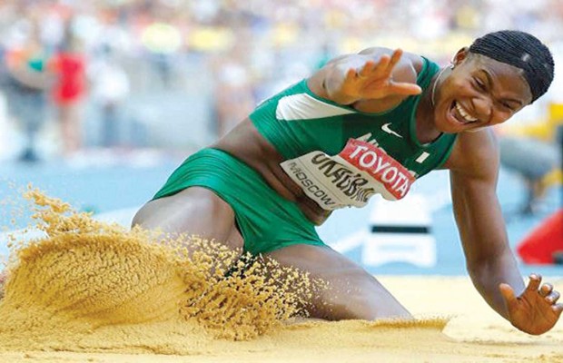 Okagbare sails into long jump final, Brumes crashes out