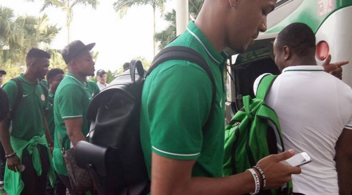 Super eagles arrive Uyo Ahead Zambia Clash