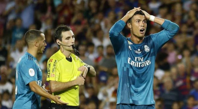 Ronaldo sent off as Madrid edge Barca in Spanish Super cup 1st leg