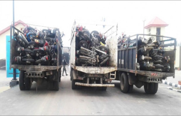 Task-Force impound motorcycles in Delta