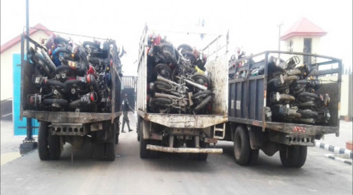 Task-Force impound motorcycles in Delta
