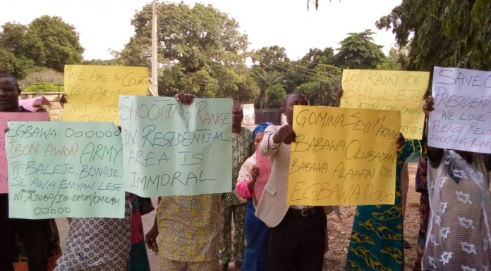 Oyo residents protest against army shooting range