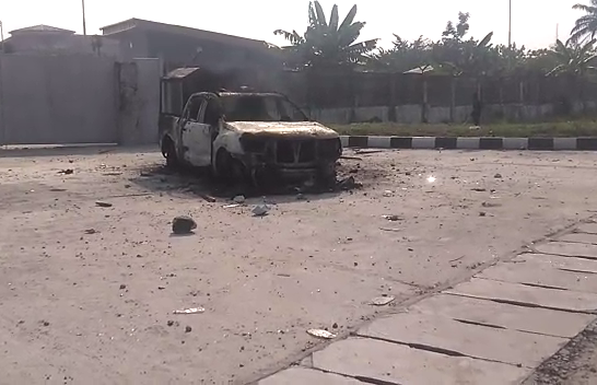 Angry Mob Set Police Van Ablaze in Delta