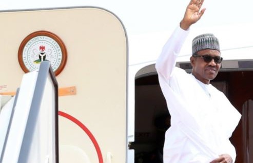 President Buhari arrives Hague