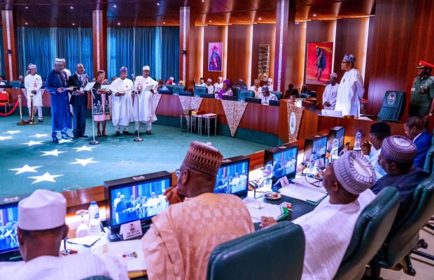 Buhari swears in 9 new Perm Secs