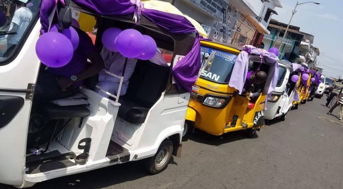 Couple celebrates wedding with Keke napep convoy