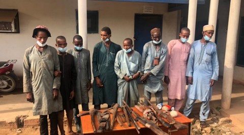 Police Arrest 23 Suspects, Recovers 4 Double Barrel Guns, 3 Axes, Others