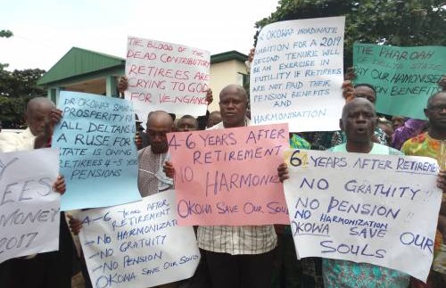 Pensioners protest over harmonization in delta