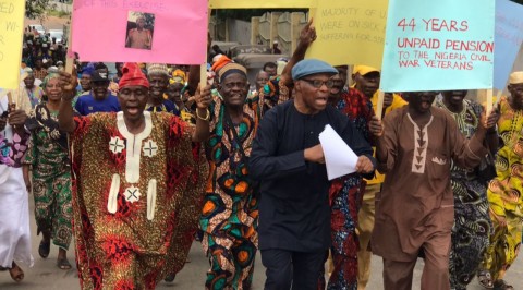 Ex-Biafran War Veterans Protest in Ibadan over Non-Payment of Entitlements for 44 Years